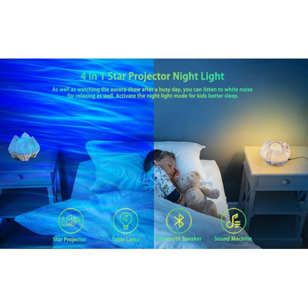 New Aurora Star Projector 3 in 1 Galaxy Night Light Projector Wireless Music Speaker for Kids Baby Teen Adults