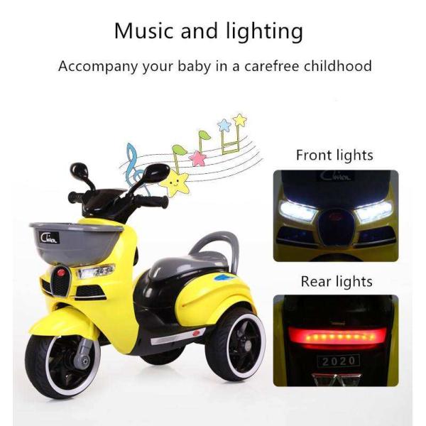 Мини-тройка на игрушечном автомобиле 6В электрический мотоцикл для детей