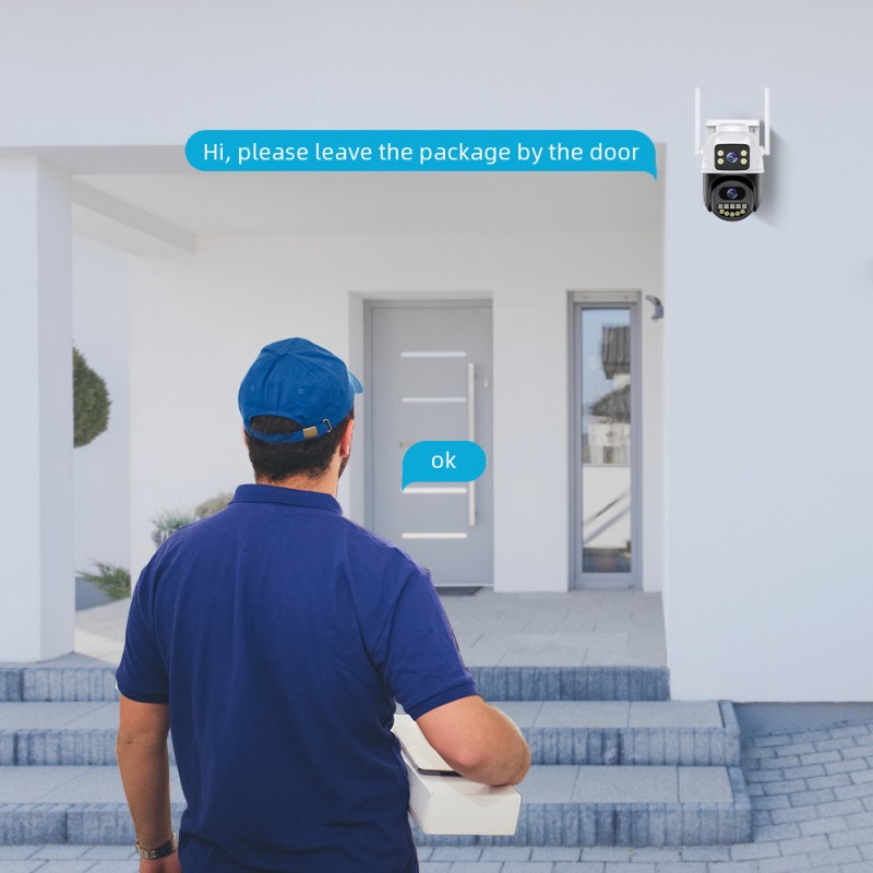 Wholesale Price 4MP Dual Lens CCTV IP Camera PTZ Security Waterproof Outdoor Camera With WIFI Human Detect and Track Function
