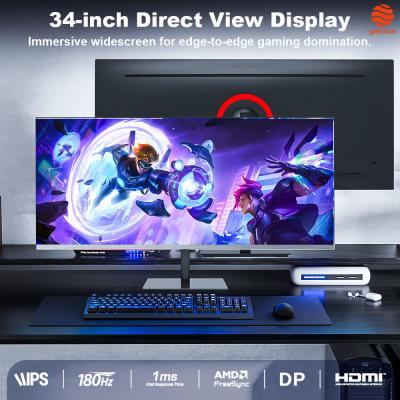 Immersive Widesreen Flat 34 Inch Gaming Monitor UWQHD 3440x1440 Multiple Interface OEM ODM