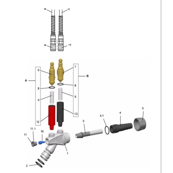 IG06 Inyector de marcado negro Unidad de válvula de control de aire complementaria 1004370 1005590 Accesorios de recubrimiento en polvo