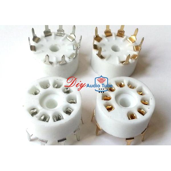 Gold plated 9Pin ceramic Vacuum tube Socket PCB Mount for 12AT7/ECC81 12AU7