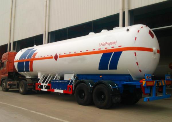 58000L Steel 3 Axles LPG Tank Trailer , Liquefied Petrol Fuel Trailers