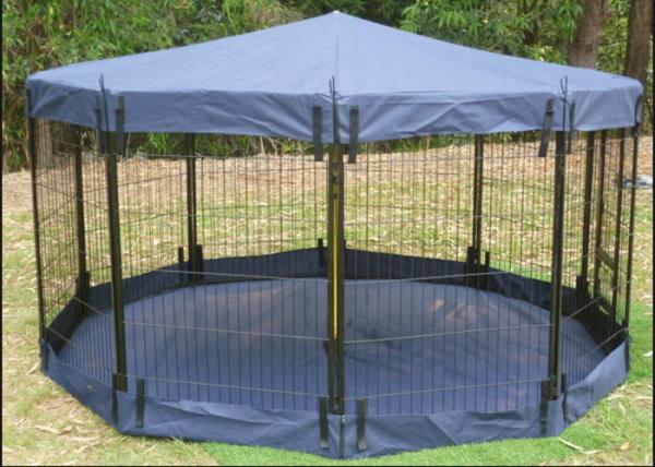 Black Color Large Dog Cage Outdoor Dog Kennel With Cover Easy Assemble