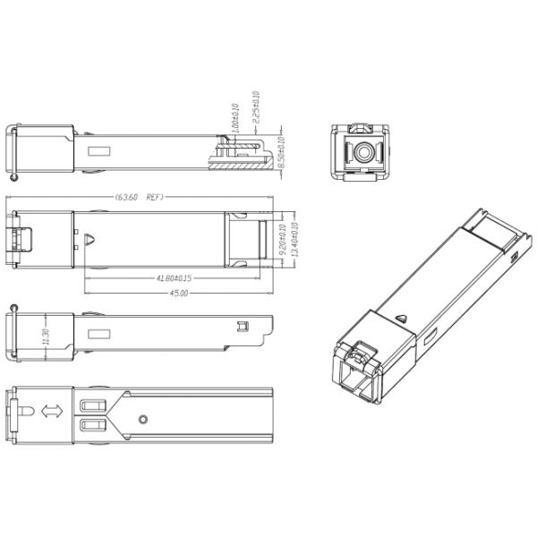 SC SFP UPC модуля PX20 TX1310nm/RX1490nm 20km 1.25G ONU EPON SFP