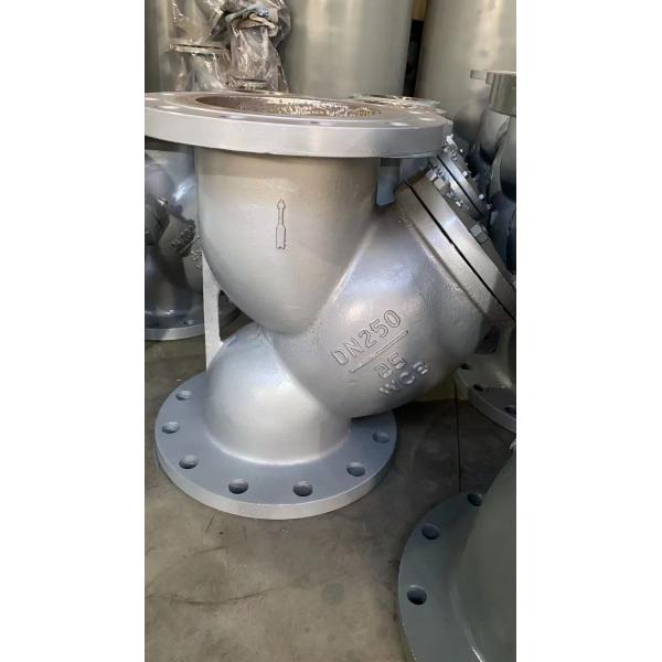 DN250 DN300 PN25 cast steel WCB Y-type flange strainer made in China