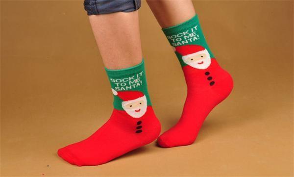High warmth supersoft cotton socks in cartoon christmas design for lovers