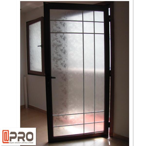 Black Color Powder Coated Aluminium Glass Hinged Door For Housing Project Door hinge black hinge for bifold doors