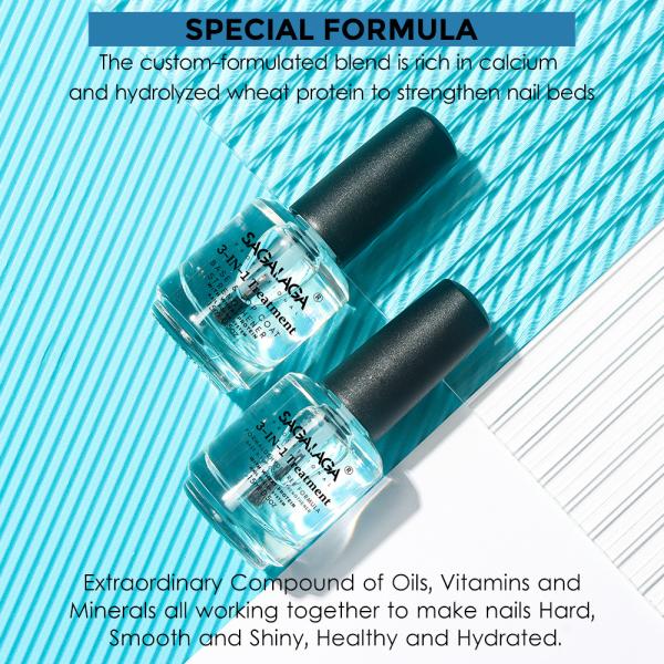 OEM Salon Quality Nail Strengthener Treatment for Nails Care Repair Clear Nail Polish Base Coat 15ml Bottle