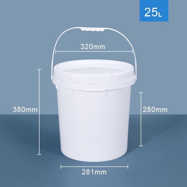 Cubo de plástico de PP tapa de mango de hierro para el hogar Contenedor blanco transparente de grado alimenticio