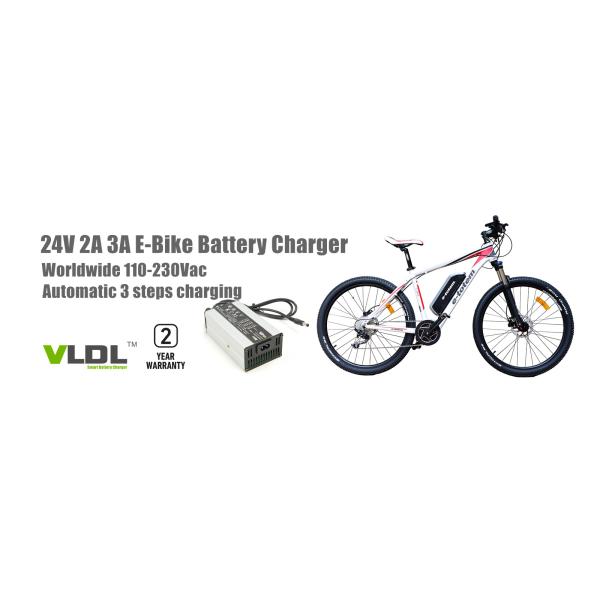 24V 2A 3A Electric Bike Charger / Lithium Battery Charger Worldwide Input 110 - 240V AC
