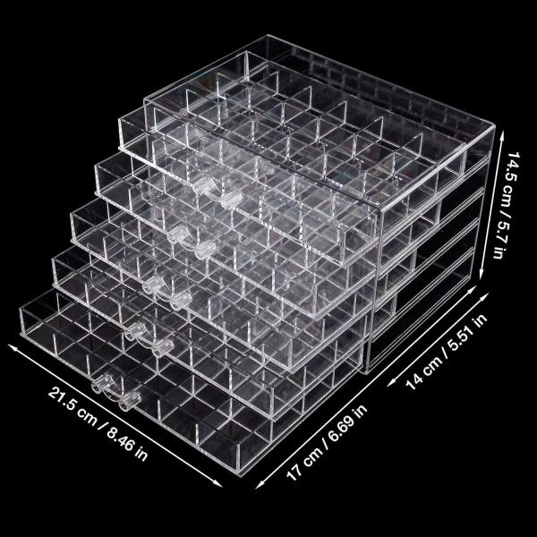 Clear Jewelry Organizer, Durable Jewelry Box With 5 Drawers, Jewelry Organizer Box, Earring Jewelry Organizer