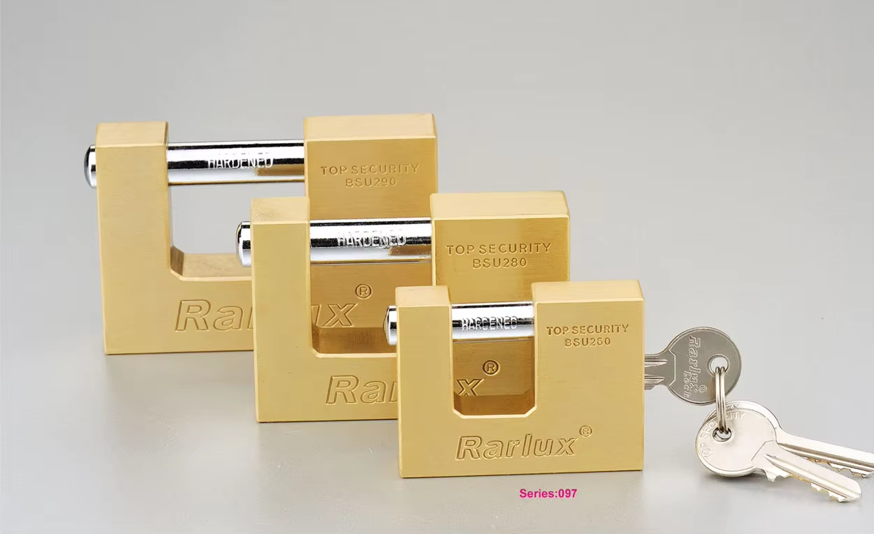 Rarlux 50-90mm High Security SOLID PADLOCK Shackle in Chrome Plated Best Padlock Brass Rectangular Padlock