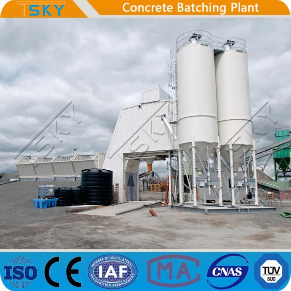 Flat Belt Conveyor Feeding 180m3 RMC Concrete Batching Plant
