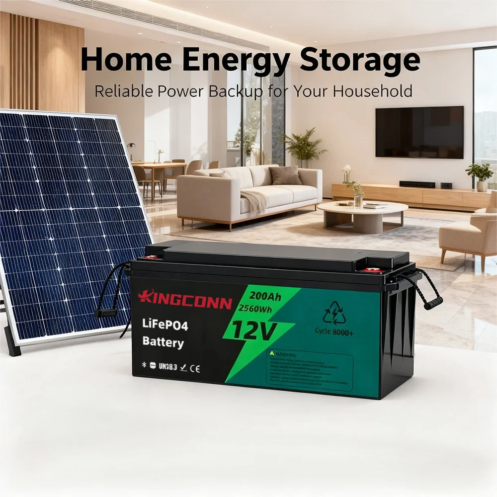 12.8V 200Ah LiFePO4 Grade Battery Built-in Smart BMS CAN Communication 2560Wh Portable for Solar Energy Storage Marine