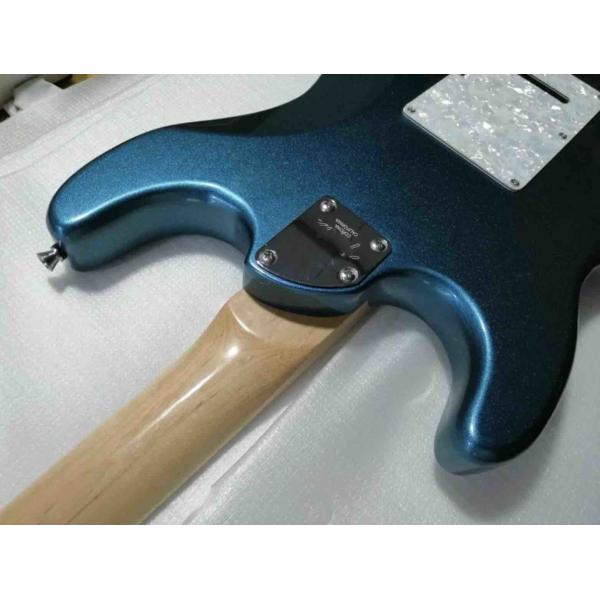 Metal blue color solid body white pickguard maple fretboard Elite electric guitar