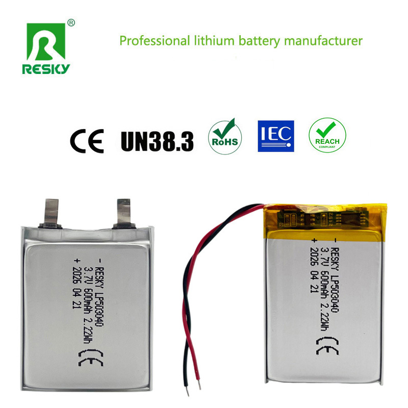 503040 Lithium Polymer Battery Cell 600mAh 3.7V for Smart Watch Compact 5x30x40mm