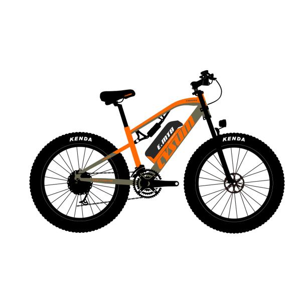 500w Fat Tire Electric Mountain Bike Full Suspension Hydraulic Disc Brake CYSUM M999
