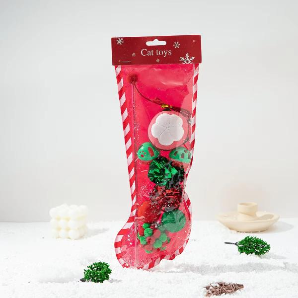 Plastic Pet Toys 10 Pack Cat Toy Sets Sustainable Christmas Stockings