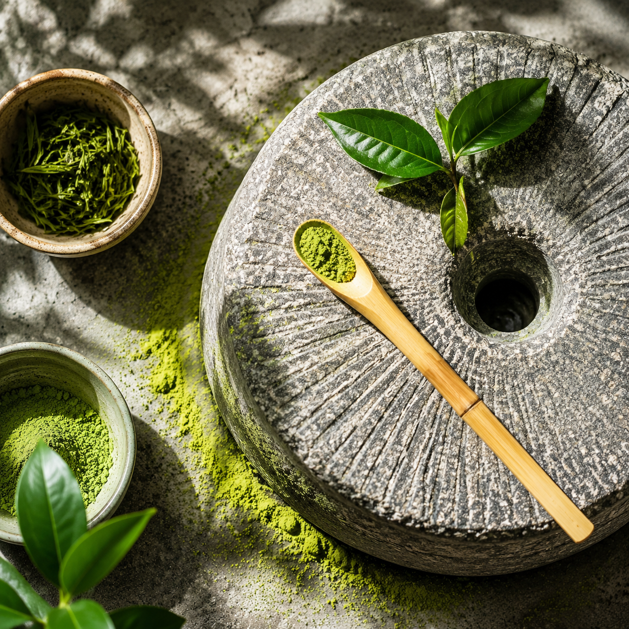 EGCG Umami Rich Pure Matcha Powder Beverage Juice Food Green Tea Functional Culinary Ingredient