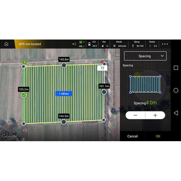 Pesticide Tank 10L Agriculture Drone Spraying With 6S/16000mAh Battery