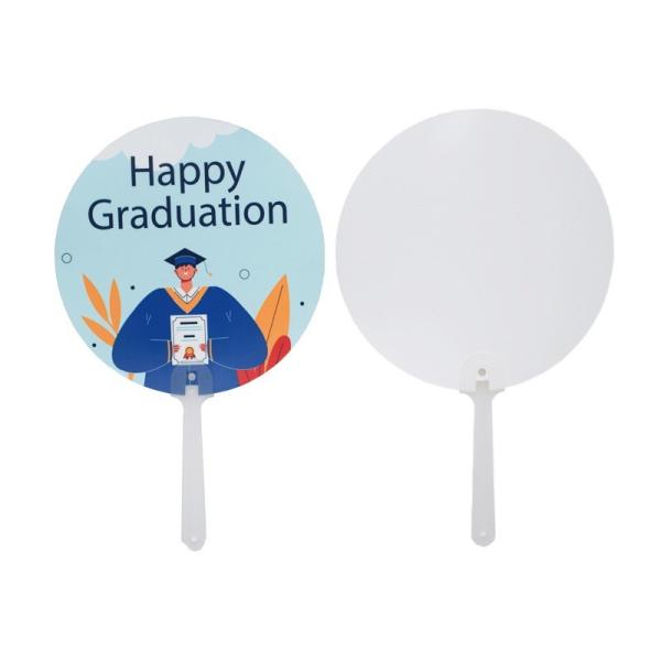 DIY Double-Sided Printed PET Plastic Sublimation Advertising Fan Promotional Gift Custom Hand Fans