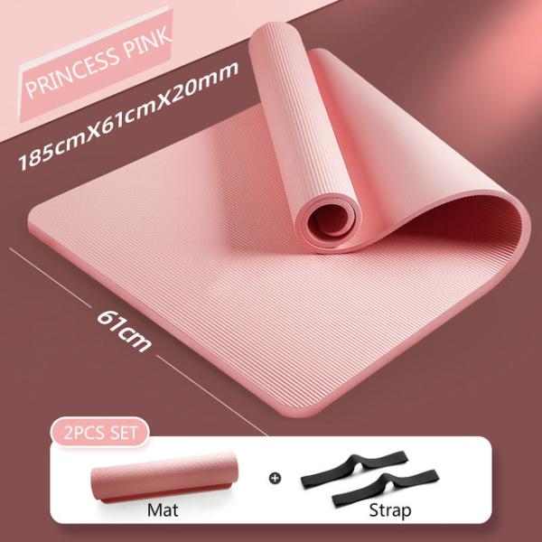 Beginner Gym Pilates Exercise 20mm Widened Lengthened Home Fitness Non Slip NBR Yoga Mat