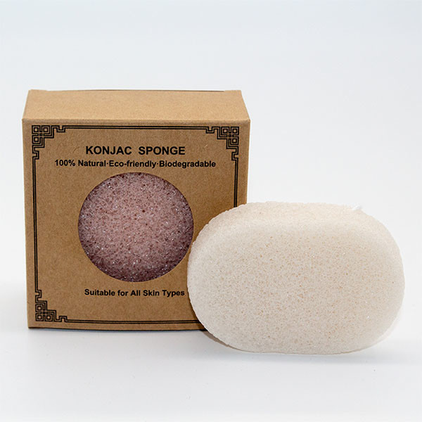 éponge konjac faciale ovale blanche de 85mm*85mm*25mm biodégradable