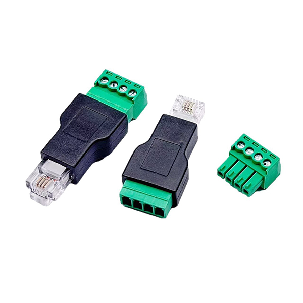 RJ11 6P4C Male Connector Modular Plugs to 4 Pin Screw Terminal Blocks Adapter
