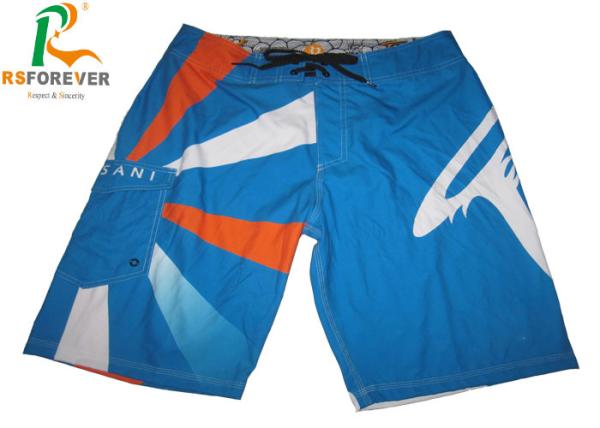 Water Repellent Surf Youth Boys Board Shorts Sea Blue 3D Digital Printed