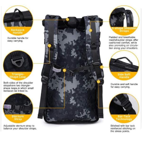 Изготовленный на заказ многофункциональный рюкзак перемещения Duffle 40L для женщин людей