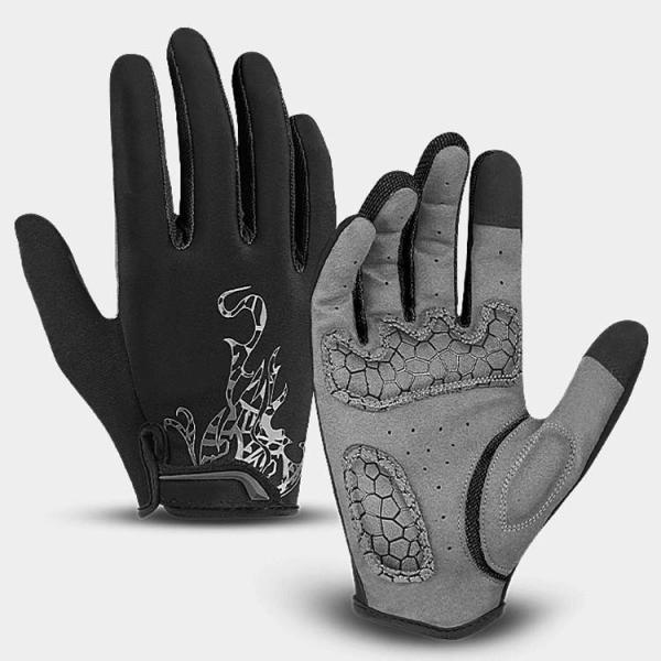 Customized Logo Outdoor Breathable Touch Screen Full Finger Motorcycle Riding Gloves