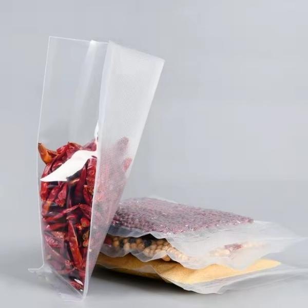 Saco de armazenamento de plástico selado em relevo de vácuo três lados selado saco de vácuo de alimentos textura saco de vácuo em relevo