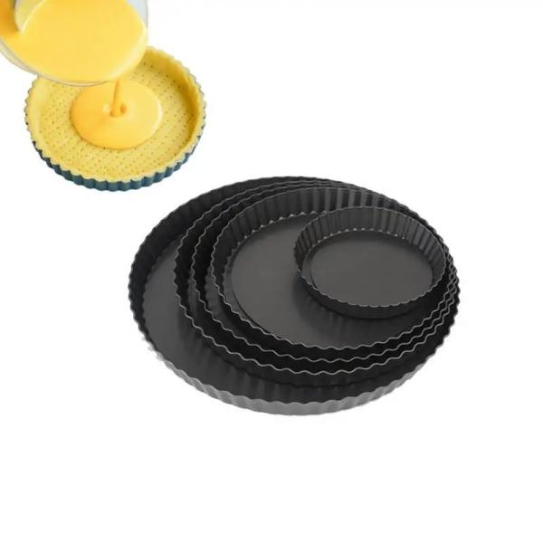 Black Non Stick Pizza Baking Pan With Removable Loose Bottom