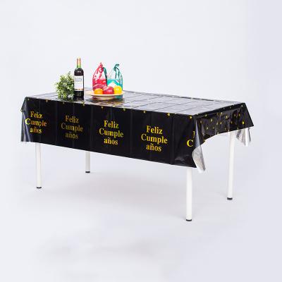 54x108 Black Plastic Rectangle Tablecloth Disposable Party Tablecloth Customization
