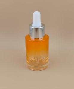 Clear Gradual Change Orange Smooth Round Glass Dropper Bottle K-GBL30 Design For