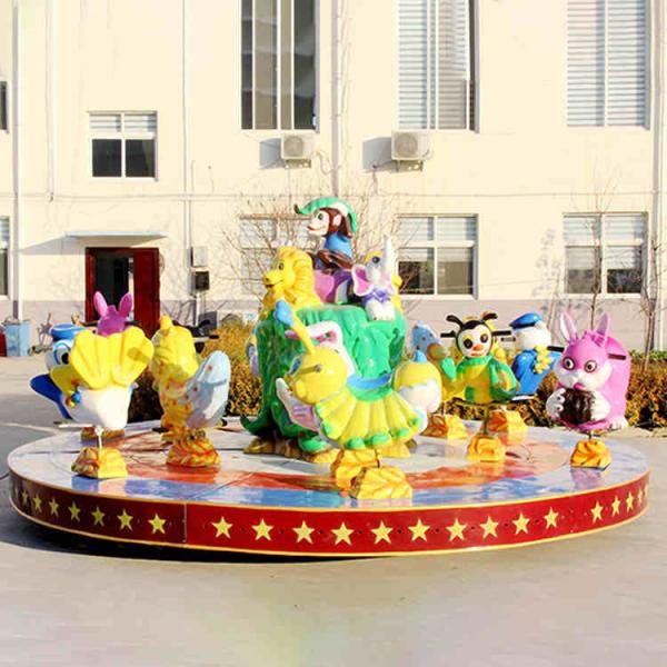Cute Kids Amusement Ride Animal Turntable Ride 9 Riders Park Model Type
