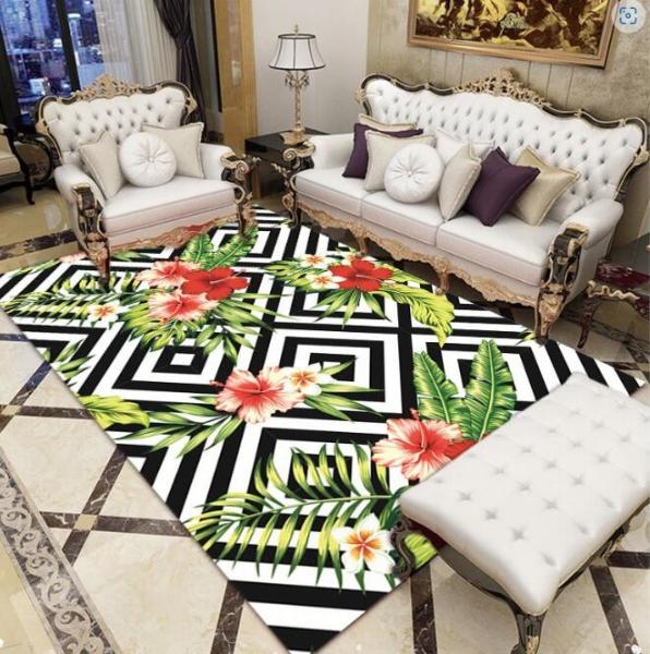 Crystal Velvet Bedroom Sofa Living Room Floor Carpet Noble Elegant New Chinese Style