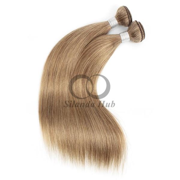 #8 Ash Brown Straight Remy Human Hair Bundles Sew In Weave Bundles Brazilian Bundle Deals