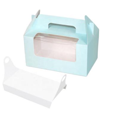 Caixa de dobramento personalizada da pastelaria com janela, caixas de presente feitos a mão do queque
