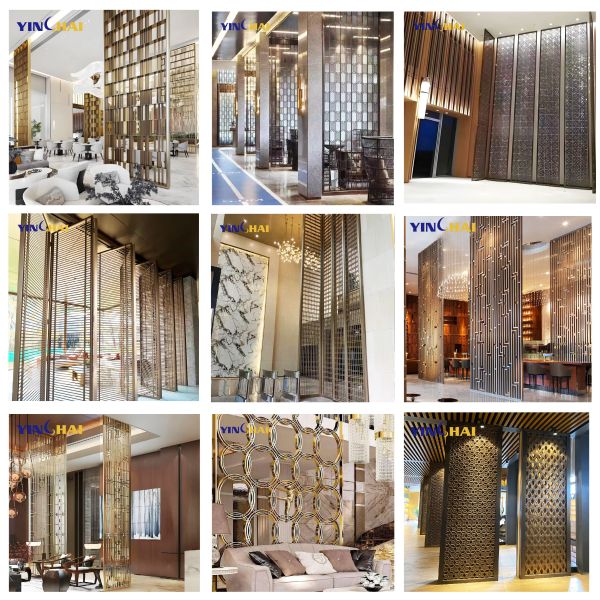 Stylish Metal Room Divider For Hotel Lobby Partition And Decoration Engineering