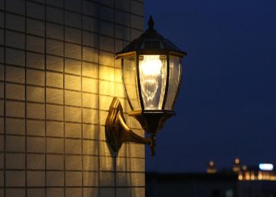 Decoration 3W Solar Powered Outdoor Wall Lights Transparent Glass For Garden