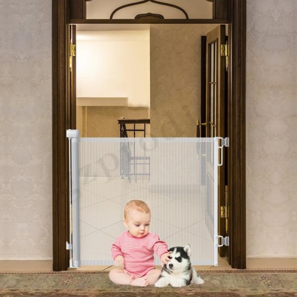 71 Inch Dog Mesh Retractable Baby Gate For Stair Doorway
