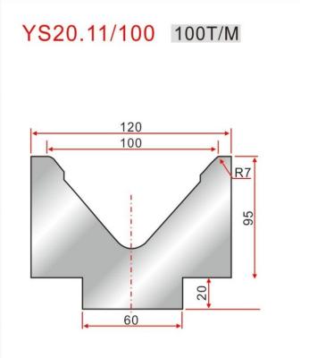 YS20.11/100 CNC Hidráulico Custom Brake Dies 88 Graus Single V Die