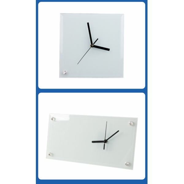 Wholesale Sublimation Blank Custom High Quality Coating Sublimation Glass Photo Frame Diy Besk Design with Clock Gifts