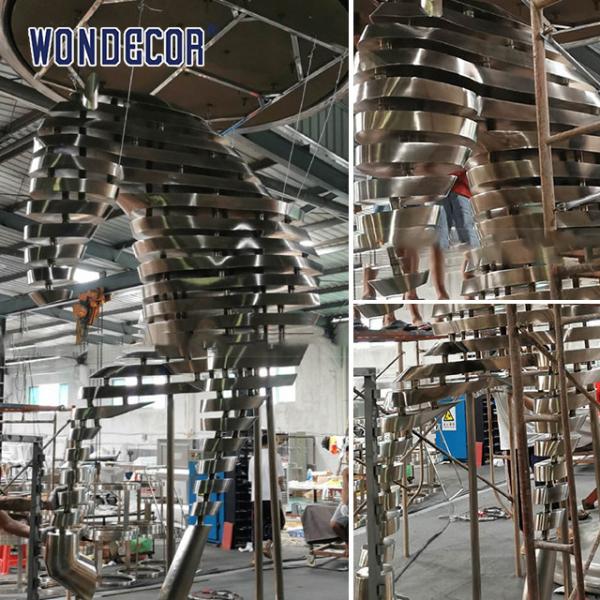 Large Scale Stainless Steel Sculpture Fabrication Public Art Abstract Slicing Horse