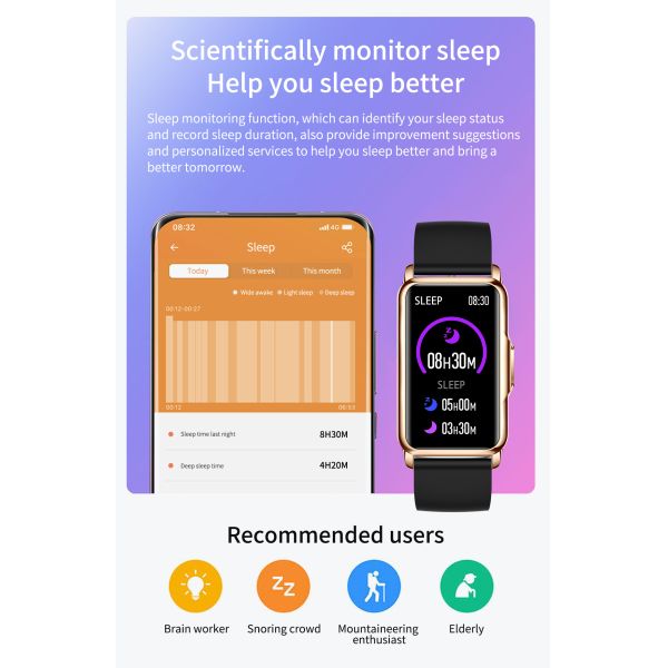 Eraysun 2025 New Smart Watches Ladies Message Push Pressure Tracker Sport Bracelet Waterproof Men Women Smartwatch