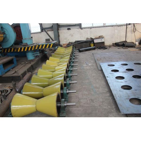 14 Inch Steel Pipe Shot Blasting Machine , 4pcs X 11kw Vapour Blasting Equipment