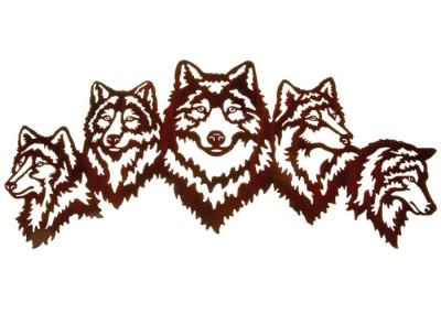 Projeto popular vívido de cinco esculturas contemporâneas da parede do metal dos lobos