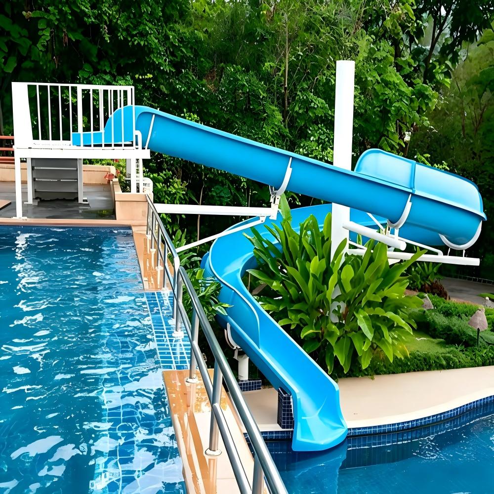 Spiral Swimming Pool Slide Manufacturers Fiberglass Customized Design for Vacation House